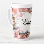 Blumenrand mit individuellem Namen Milchtasse (Linke Ecke)