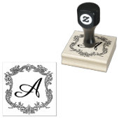 Blumenrand mit Monogramm Gummistempel (Stempel)