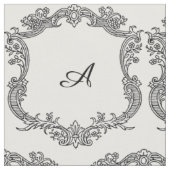 Blumenrand mit Monogramm Stoff (Nahaufnahme)