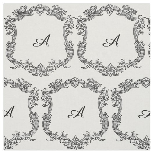 Blumenrand mit Monogramm Stoff (Muster)