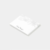 Blumenrand-Monogramm-Name Post-it Klebezettel (angewinkelt)