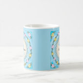 Blumenrand-Monogramm-Tasse Kaffeetasse (Mittel)