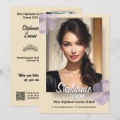 Blumenrand-Promotions-Seiten-Drucke | QR-Code Einladung (Vorne/Hinten)