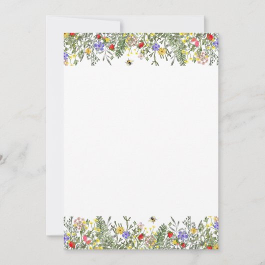 Blumenrand Sommer Frühling Einladung (Vorderseite)