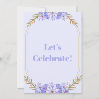 Blumenrand, violetter Designhintergrund Einladung