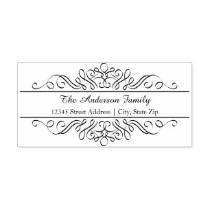 Blumenranke - Adresse Selbstfärbender Stempel
