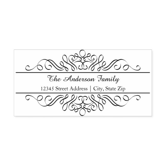 Blumenranke - Adresse Selbstfärbender Stempel (Design)
