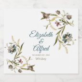 Blumenranken-Flüssigkeitsflaschenetikett Alkoholflaschenetikett (Einzelnes Label)