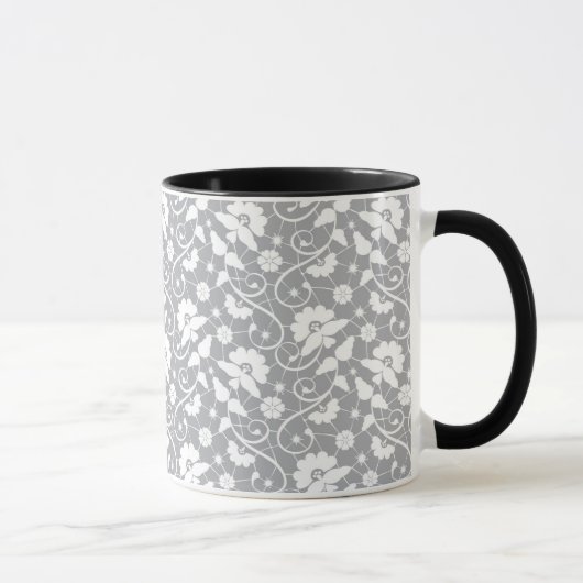 Blumenranken-Spitzenmuster Tasse (Rechts)