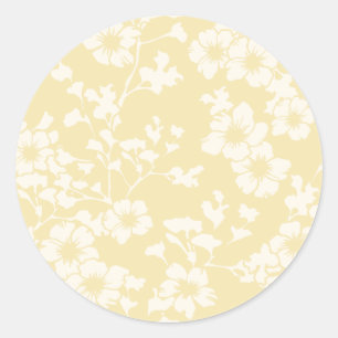 Blumenrankgitter - Buttercreme Runder Aufkleber