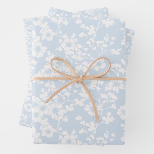 Blumenrankgitter - Pulverblau Geschenkpapier Set (Beispiel)