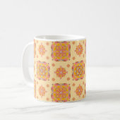 Blumenraster-Keramikbecher Kaffeetasse (Vorderseite Links)