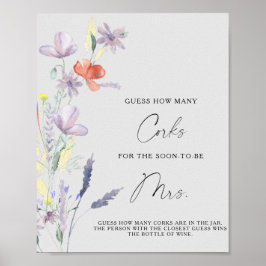 Blumenräte Brautparty schätzt wie viele Korken Poster