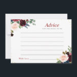 Blumenratenkarte Hinweiskarte<br><div class="desc">Ein schlichtes Blumendesign mit schönen bordeauxfarbenen Blume und goldenen Details an den Kanten und hinten. Sie können die Farben und Textdetails ändern.</div>