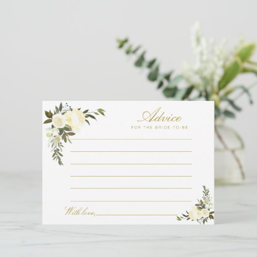 Blumenratschläge für Elfenbein Hinweiskarte (Stehend Vorderseite)