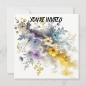 Blumenrauchheit: Delikate Schönheit in lebhaften F Einladung (Vorderseite)