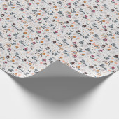 Blumenrauschen: Handgezeichnete Nahtlose Textur Geschenkpapier (Ecke)