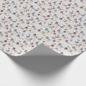 Blumenrauschen: Handgezeichnete Nahtlose Textur Geschenkpapier (Ecke)