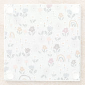 Blumenrauschen: Handgezeichnete Nahtlose Textur Glasuntersetzer (Rückseite)