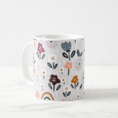 Blumenrauschen: Handgezeichnete Nahtlose Textur Kaffeetasse (Vorderseite Links)
