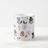 Blumenrauschen: Handgezeichnete Nahtlose Textur Kaffeetasse (Mittel)