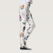Blumenrauschen: Handgezeichnete Nahtlose Textur Leggings (Rechts)