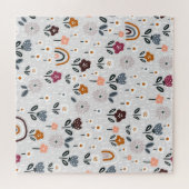 Blumenrauschen: Handgezeichnete Nahtlose Textur Puzzle (Horizontal)