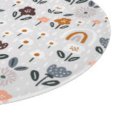 Blumenrauschen: Handgezeichnete Nahtlose Textur Schneidebrett (Ecke)