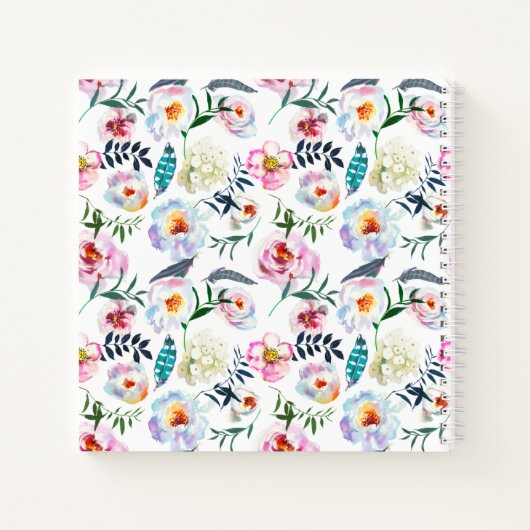 Blumenreath-Bibelzitat YHVH Green Blue Notizblock (Rückseite)