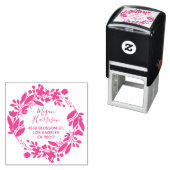Blumenreath Cursive Fuchsia-Rücksendeadresse Permastempel (Beispiel)