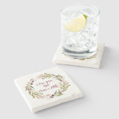 Blumenreath I Liebe Jesus, aber ich spreche ein we Steinuntersetzer (Seitenansicht)