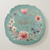 Blumenreath mit einem Schmetterlingstag zum Mutter