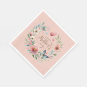 Blumenreath mit einem Schmetterlingstag zum Mutter Serviette (Ecke)