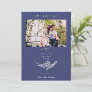 Blumenreath Navy White Foto Classic Wedding Save The Date