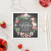 Blumenreath Personalisierte Hochzeitspapier Napkin Serviette (Beispiel)