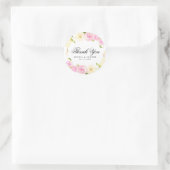 Blumenreath Pink Cream Wedding Runder Aufkleber (Tasche)