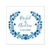 Blumenreath Save the Date Custom Wedding Briefmark Permastempel (Design)