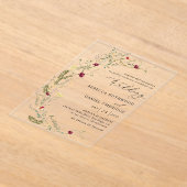 Blumenreath Wedding Akryllische Einladung (Ablage )