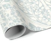 Blumenreben Arabesque Blue und Elfenbeinküste Geschenkpapier (Rolleneckpunkt)