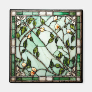 Blumenreben im Bleiglas-Look Magnet
