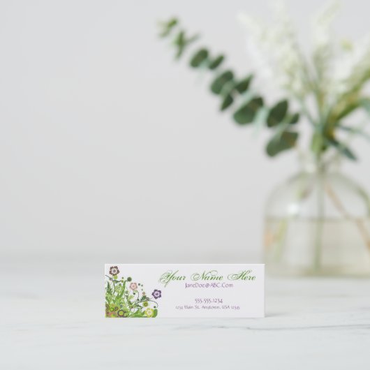 Blumenreben Mini Visitenkarte (Stehend Vorderseite)
