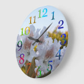 Blumenregenbogen Große Wanduhr (Winkel)
