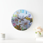 Blumenregenbogen Große Wanduhr (Zuhause)