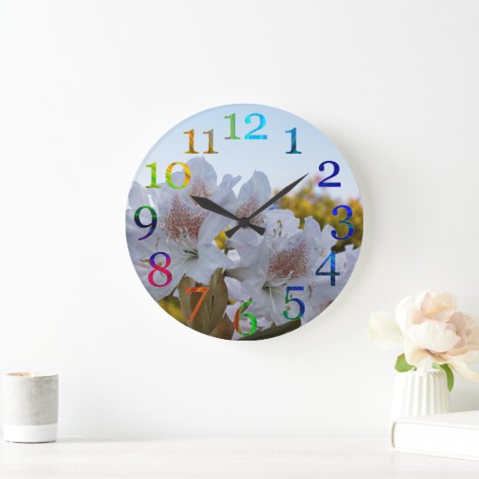 Blumenregenbogen Große Wanduhr (Zuhause)