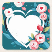 blumenreich rechteckiger pappuntersetzer (Vorderseite)