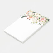 blumenreich, rosa Rose, Frühlingsblumen Post-it Klebezettel (angewinkelt)