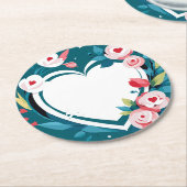 blumenreich runder pappuntersetzer (Angewinkelt)