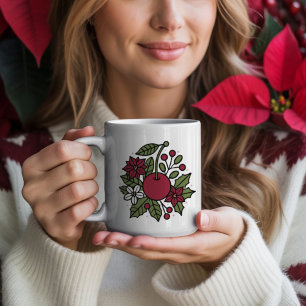 Blumenreiche Kirsche mit festlicher botanischer Po Kaffeetasse