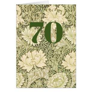 Blumenreiches 70. Geburtstags-Karten mit Falz