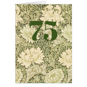 Blumenreiches 75. Geburtstags-Kartenfaltblatt